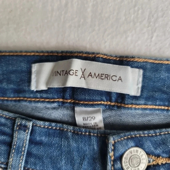 NWT Vintage America Womens Jeans Blue Mid Rise Bootcut Heaven Comfort Denim 8/29 - Picture 8 of 9